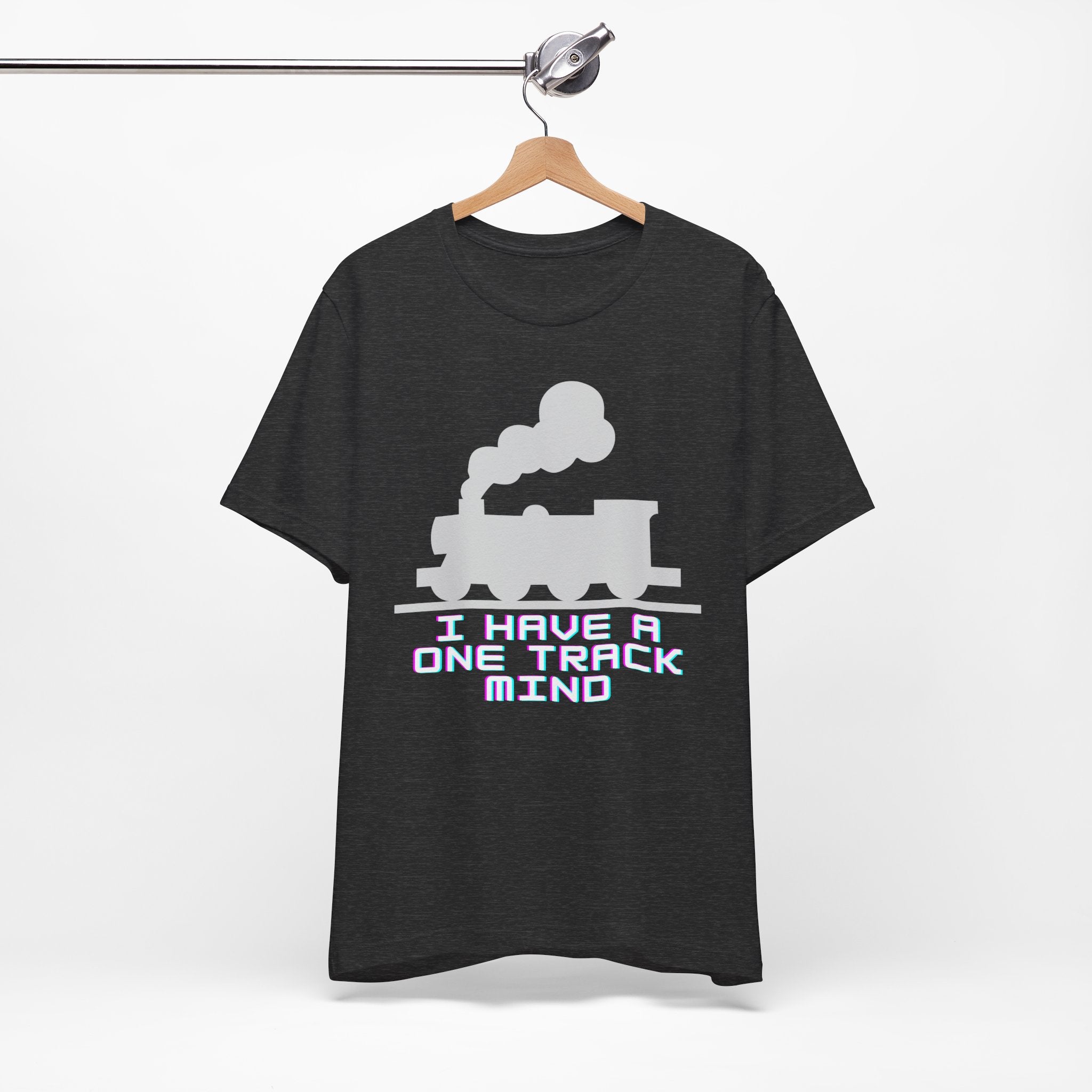 Train T-Shirt - "I Have a One Track Mind" Vintage Steam Locomotive Tee