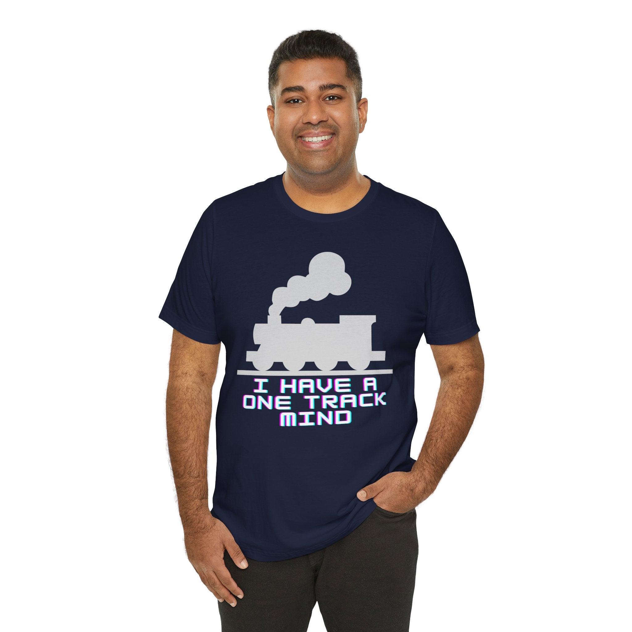 Train T-Shirt - "I Have a One Track Mind" Vintage Steam Locomotive Tee