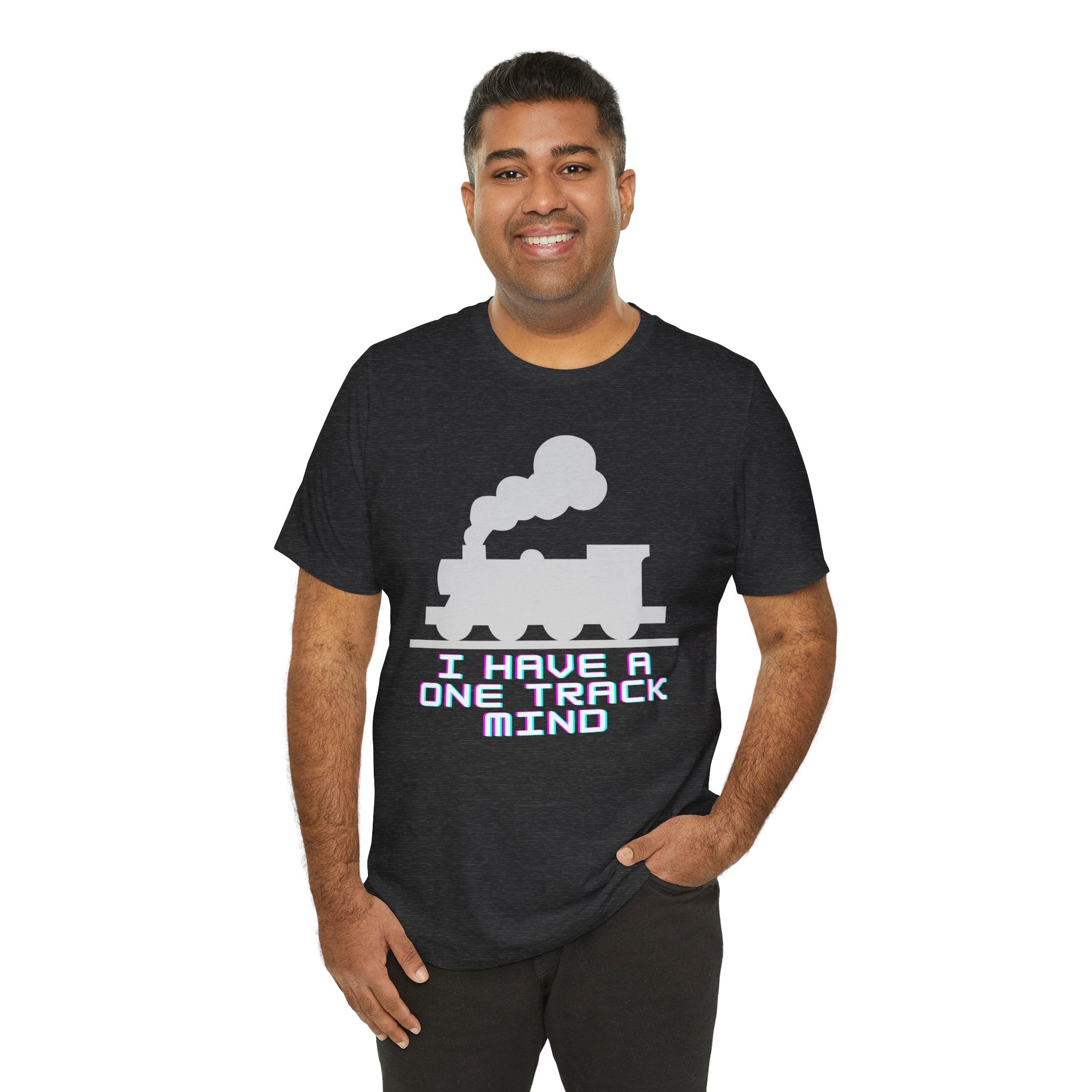 Train T-Shirt - "I Have a One Track Mind" Vintage Steam Locomotive Tee
